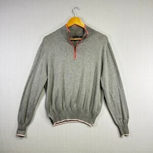 Woolovers Grey Quarter‎ Zip Pullover Sweater - XL Silk Blend Preppy 90s Y2K